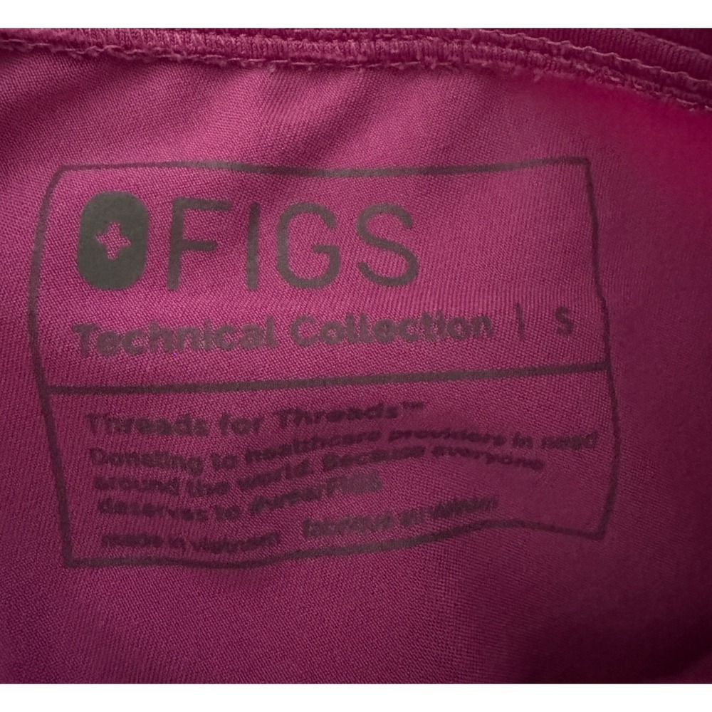 FIGS Zamora Jogger Scrub Pants Bright Fuchsia Pink Small EUC - Picture 3 of 4